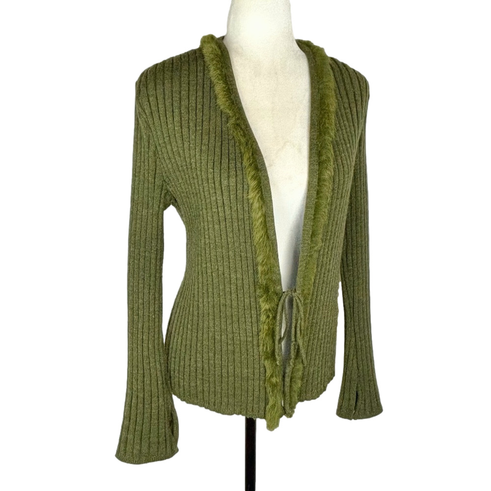 Helen Harper green ribbed cardigan